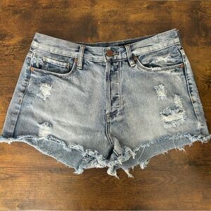 Blank NYC Light Blue Distressed Jean Shorts